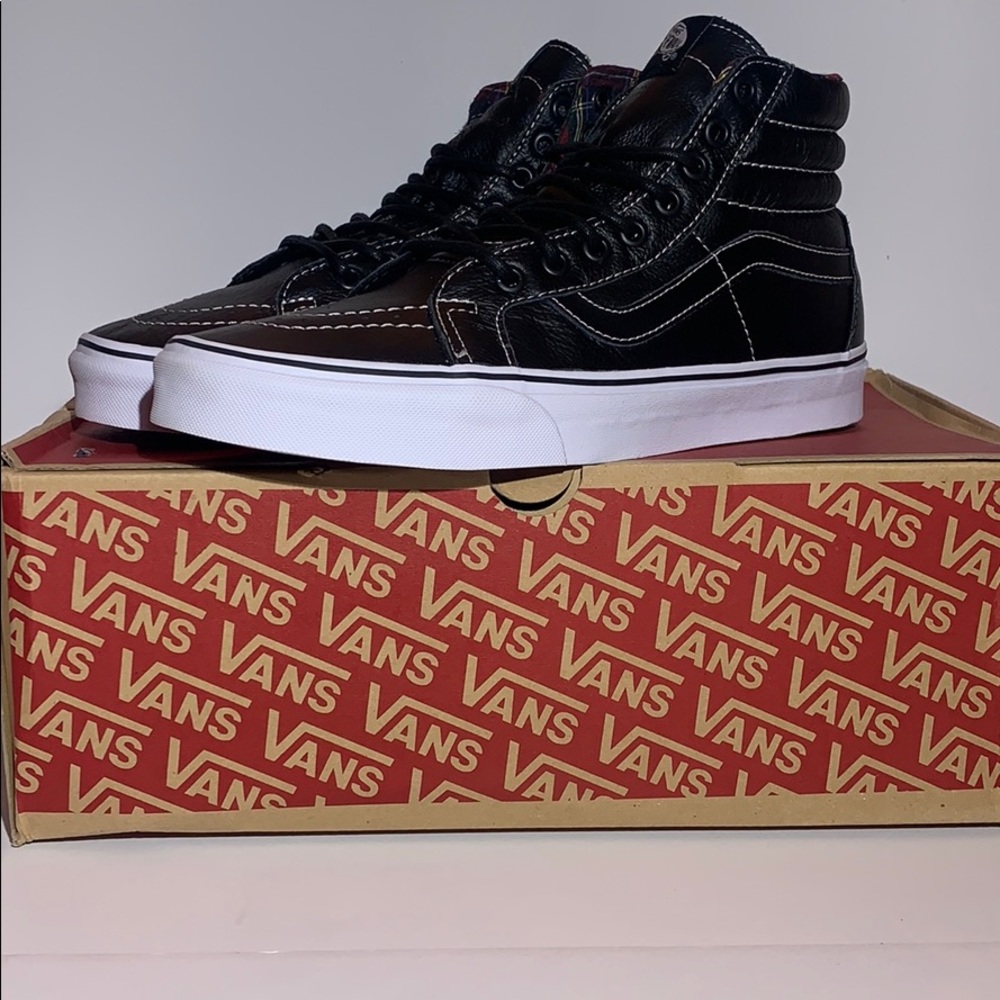 Men’s Vans SK8-Hi Reissue (Leather) black/plaid